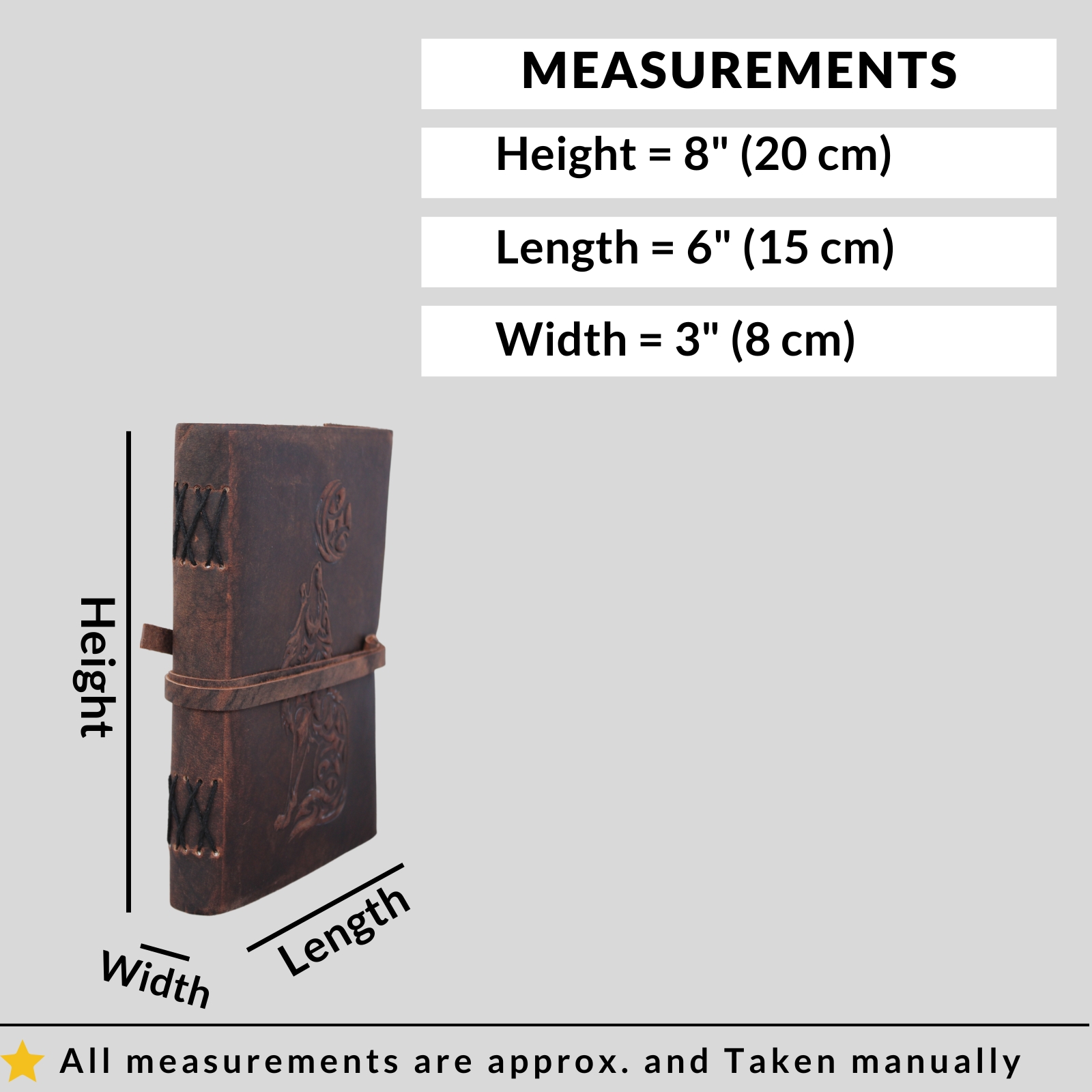  Leather Bound Journal Brown Writing Diary Plain Notebook Embossed Sketch Notepad